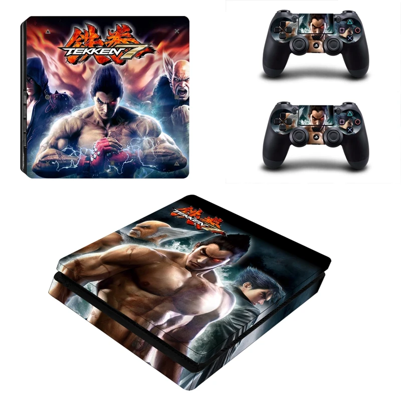 Файтинг Tekken 7 стилизованное покрытие Стикеры чехол для Sony Playstation 4 Slim PS4 тонкая консоль наклейки и надписи 2 контроллеры