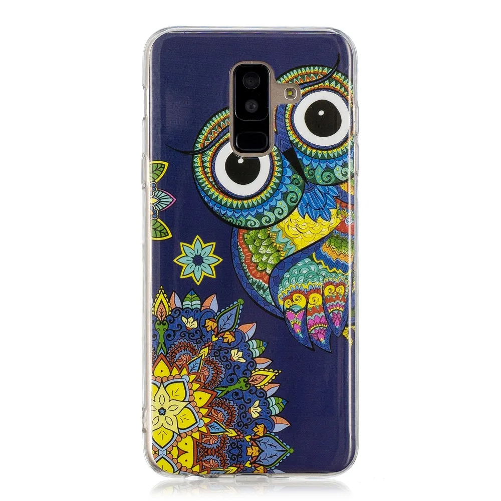 Мягкий силиконовый чехол для Samsung Galaxy A6 Plus 2018 светящийся с рисунком | Мобильные