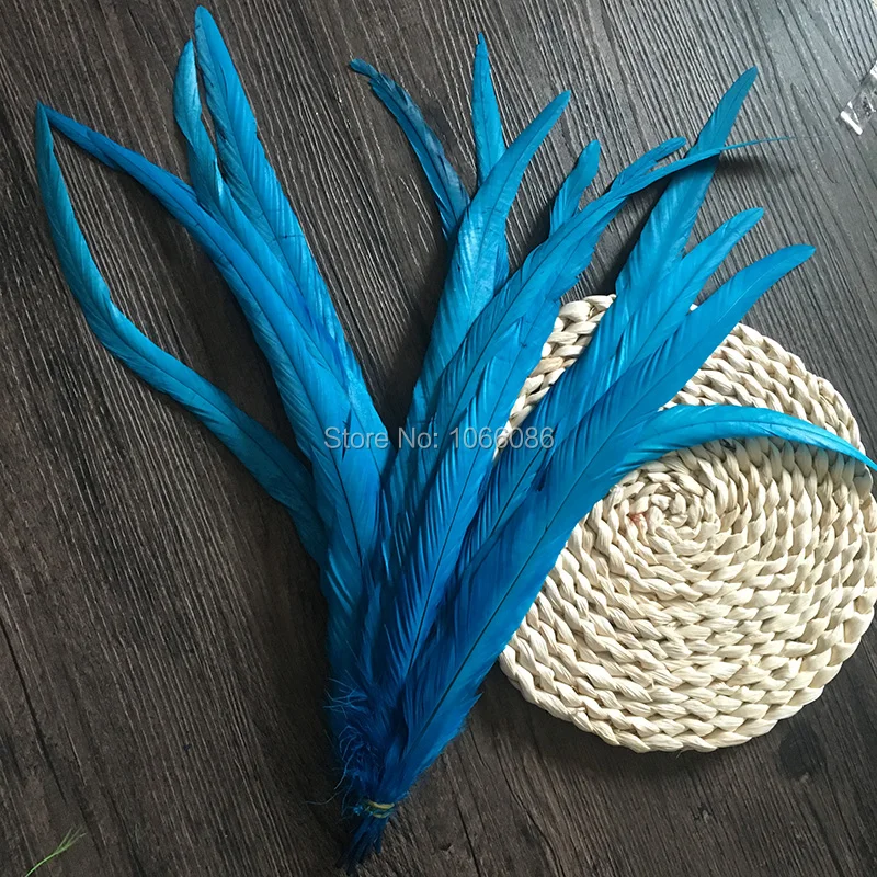 D-Turquoise blue 500 шт/партия coque перо позолоченное куриное перо 40-45 см 16-18 дюймов золотое покрытие с перьями из хвоста петуха - Цвет: D-Turquoise blue