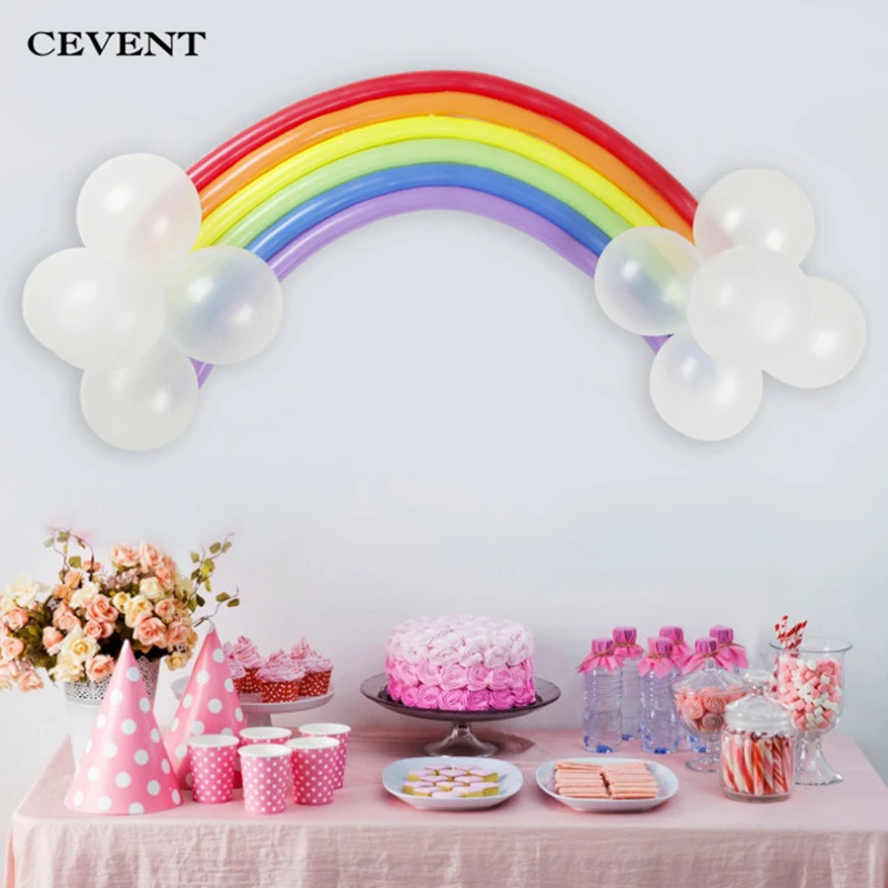 Civent 1 комплект DIY Белые Облака радуги форма шар латексный материал длинные шары для свадьбы и дня рождения вечерние украшения