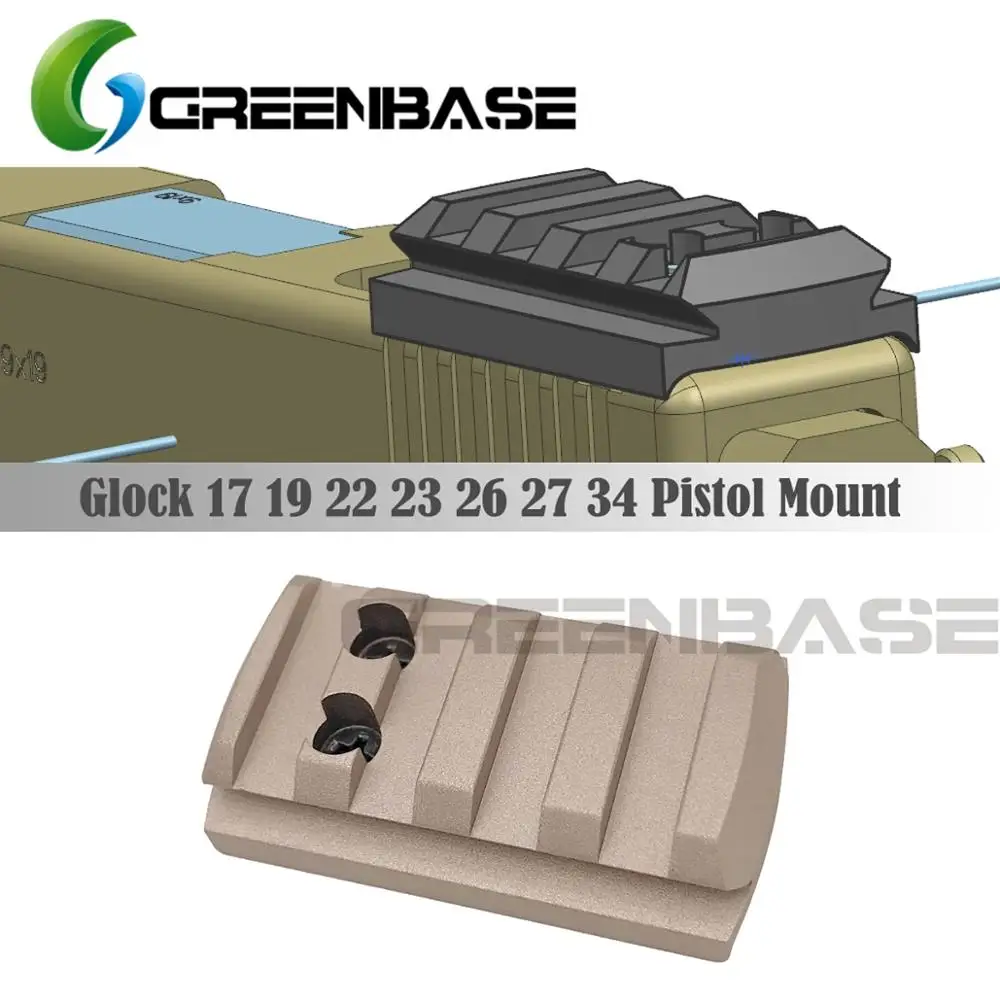 

GREENBASE Glock Mount Plate Glock 17 19 22 23 26 27 34 Rail Install for Pistol Red Dot Sight with 20mm Picatinny Rail