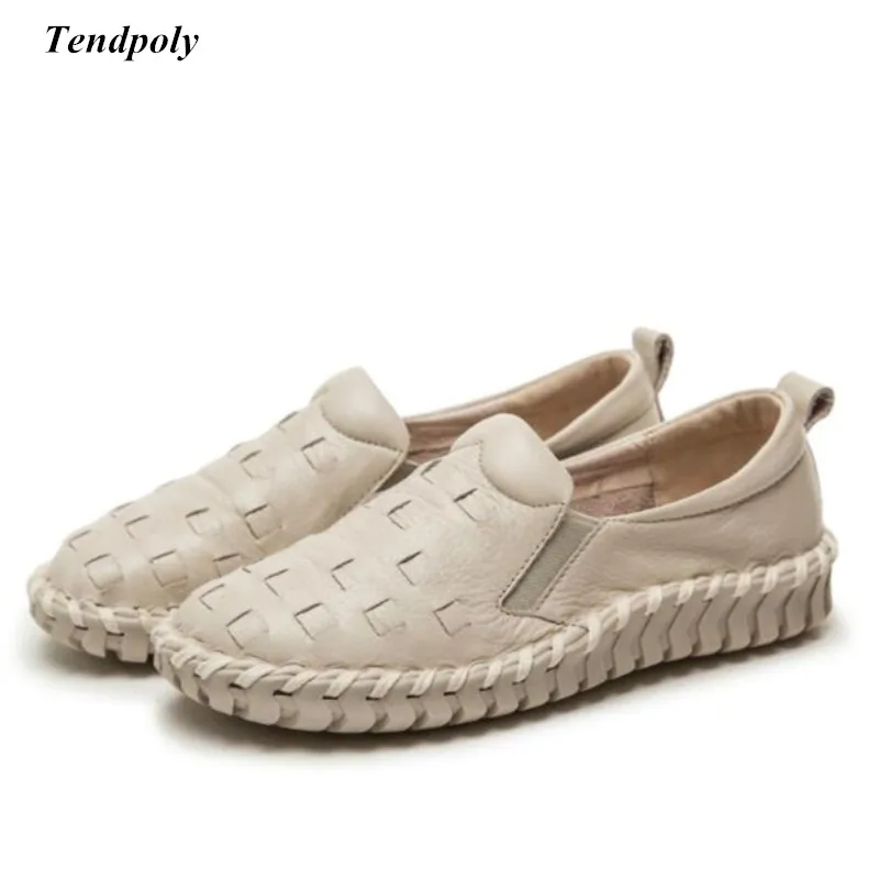 

Spring summer 2020 New style hand-made comfort women's shoes leather fashion wild non-slip solid shallow flat bottom flats shoes