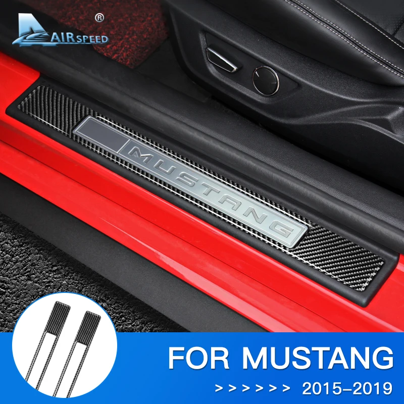 Аксессуары Airspeed для Ford Mustang 2015 2016 2017 2018 GT углеродные наклейки защитные пороги