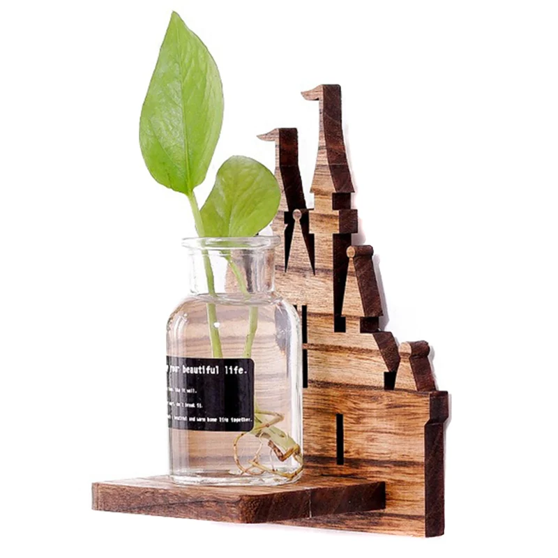 

Wall-mounted Hydroponic Flower Green Radish Transparent Vase Vintage Home Decor DC120