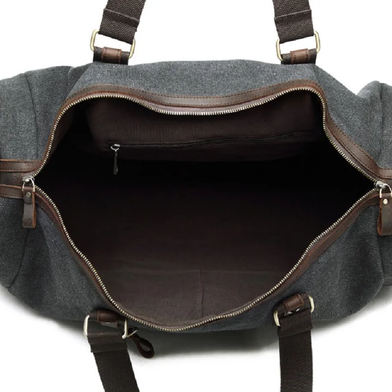 M254 New Canvas Leather Men Travel Bags Carry on Luggage Duffel Handbag Tote Large Weekend Bag Overnight | Багаж и сумки