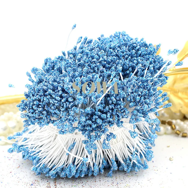 Бесплатная доставка 3 мм светло голубой цветочный Блестящий тычинки Pistil (800
