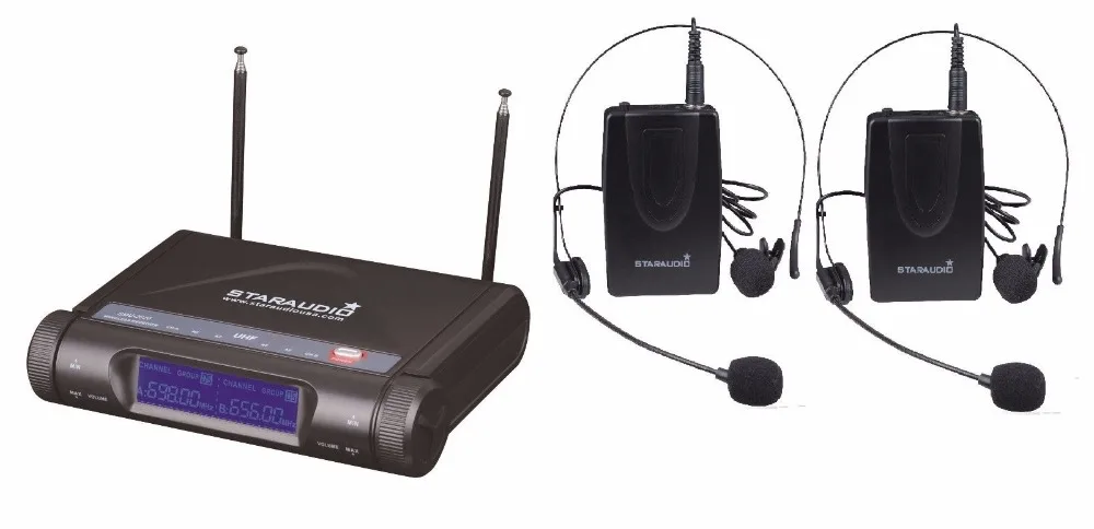 Staraudio smu-2020b Новый 2ch Беспроводной профессиональные UHF двойной нагрудные гарнитура