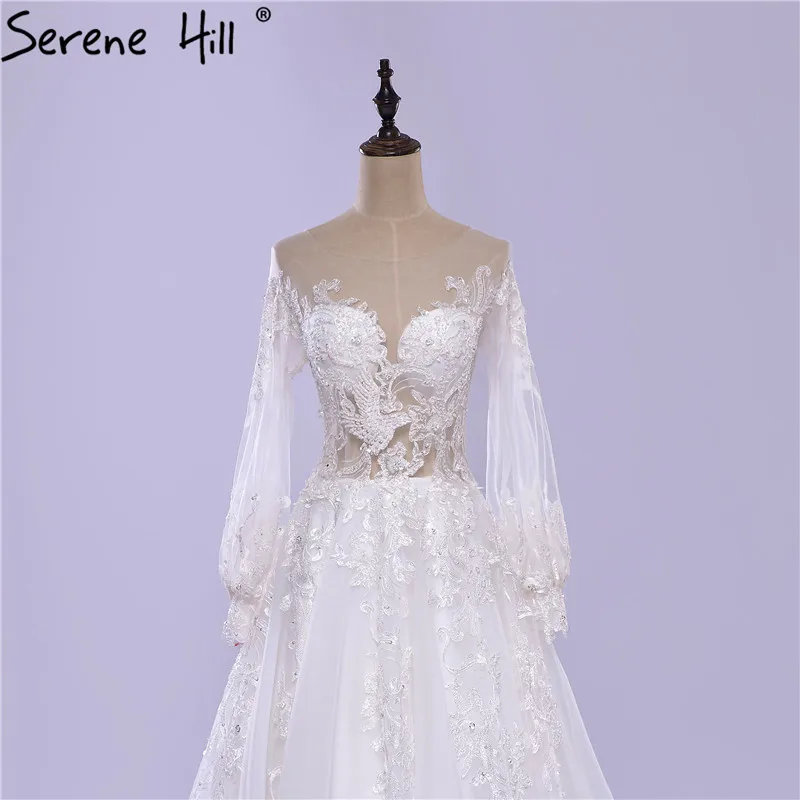 Vestido De Noiva белое Тюлевое свадебное платье с вышивкой с длинными рукавами сексуальное свадебное платье невесты Serene Hill HA2031