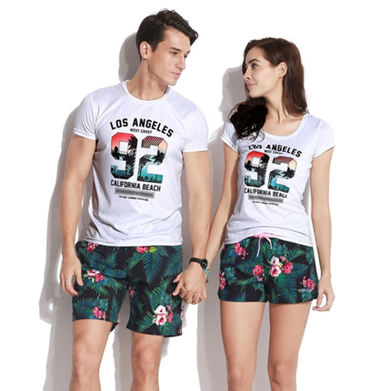 

Summer Beach Board Shorts Couple Sport Running Swimming Trunks Quick Dry Men Women Bathing Swimsuit Plus Size Liner Swimwear