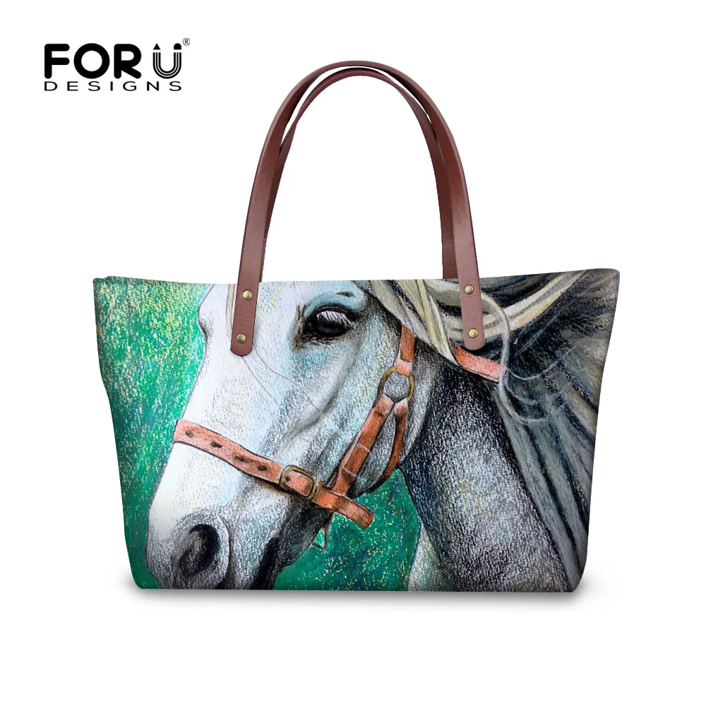 Женские сумки FORUDESIGNS с животными и лошадью 3D принтом для женщин