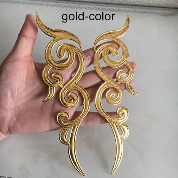 Gold-color 6 pairs 6 пар(12 шт) большой прокрутки орнамент 50*180 мм металлические штамповки цветы, золотой цвет, серебряный цвет, декоративные материалы для рукоделия - Цвет: Gold-color 6 pairs