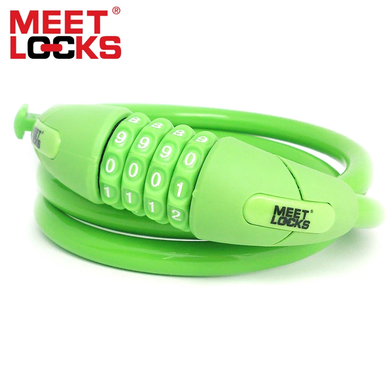 MEETLOCKS велосипедный замок с кодовым кабелем диаметром 12 мм x 3. 9 футов(L) 120 см, велосипедный замок с велосипедным кронштейном