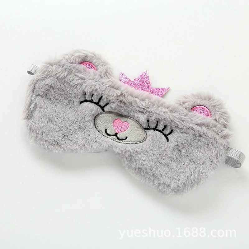 TOY107-2 Плюшевая маска для глаз панда животное кошка мягкая маска для глаз Kawaii милая плюшевая маска для глаз подходит для путешествий домашние вечерние плюшевые игрушки для девочек - Цвет: TOY107-2