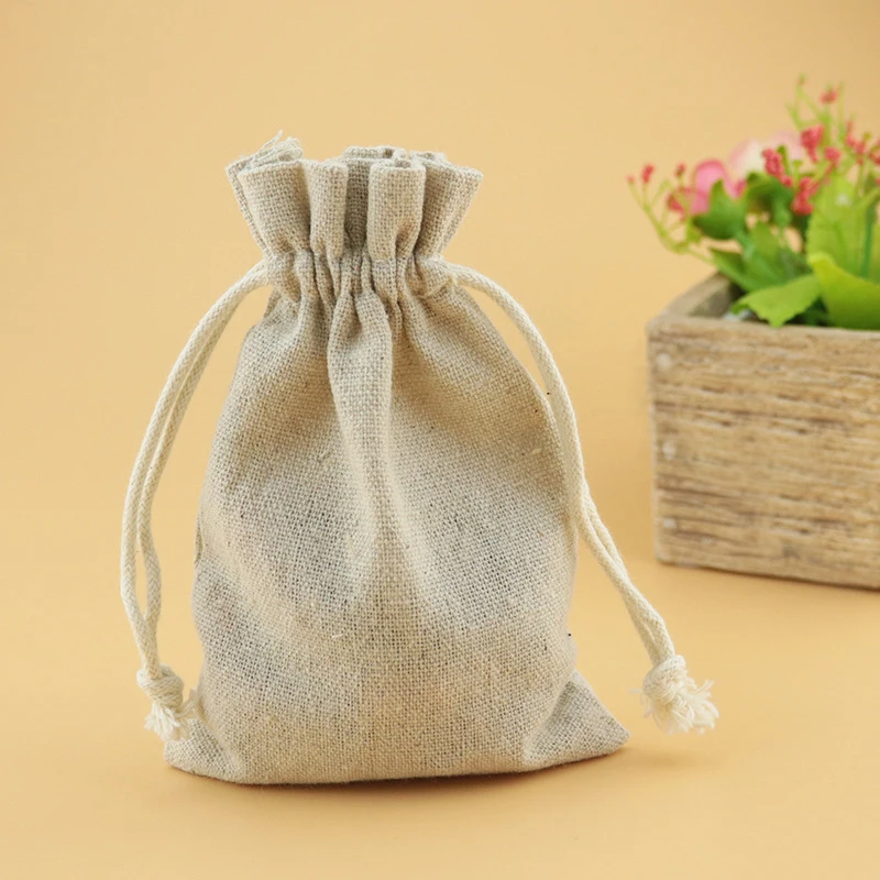 1 шт. сумка в кости Ювелирная упаковка ручная работа хлопковая Льняная для