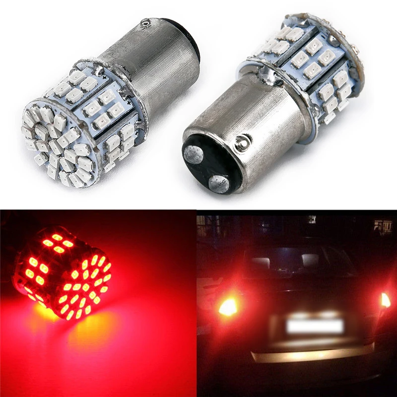 2 шт. 12 V 1157 BAY15D задний фонарь 50-SMD светодиодный красный Тормозная лампа автомобиля стоп-лампа Наборы(Размеры: 35*15 мм