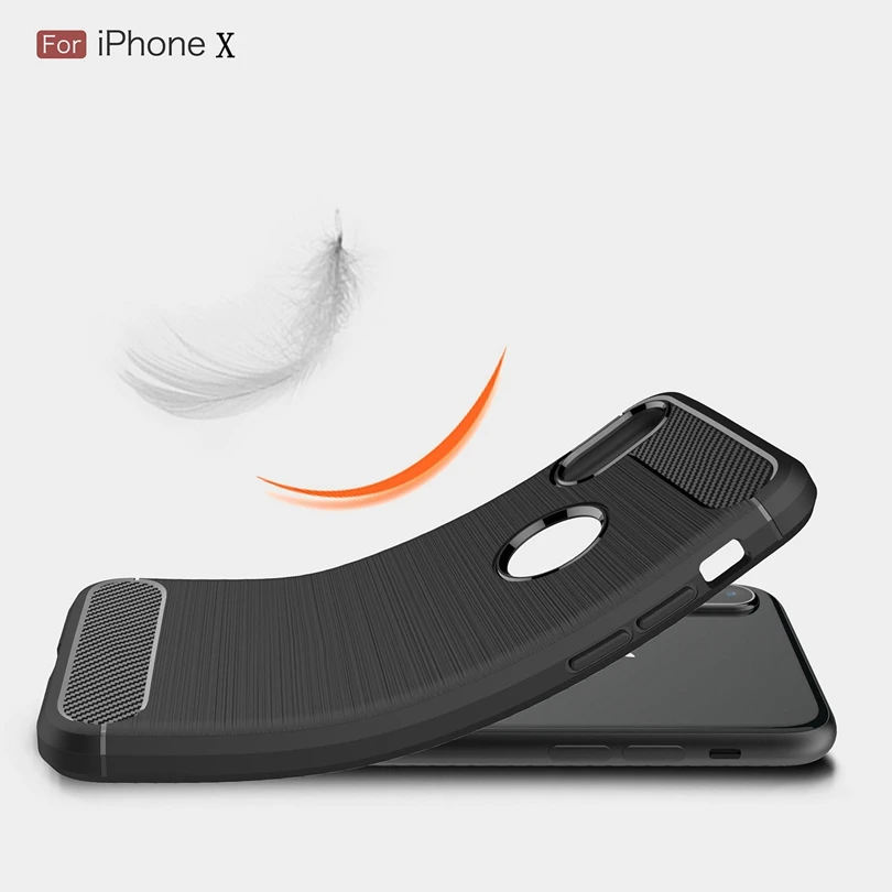 Для Apple iPhone X/iPhoneX 5 8 &quotчехол из углеродного волокна Тонкий Прочный противоударный