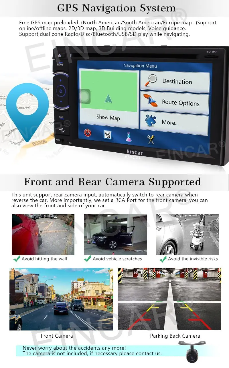 Android 6 0 автомобильный стерео с беспроводной резервной камерой 2 Din Радио сенсорный