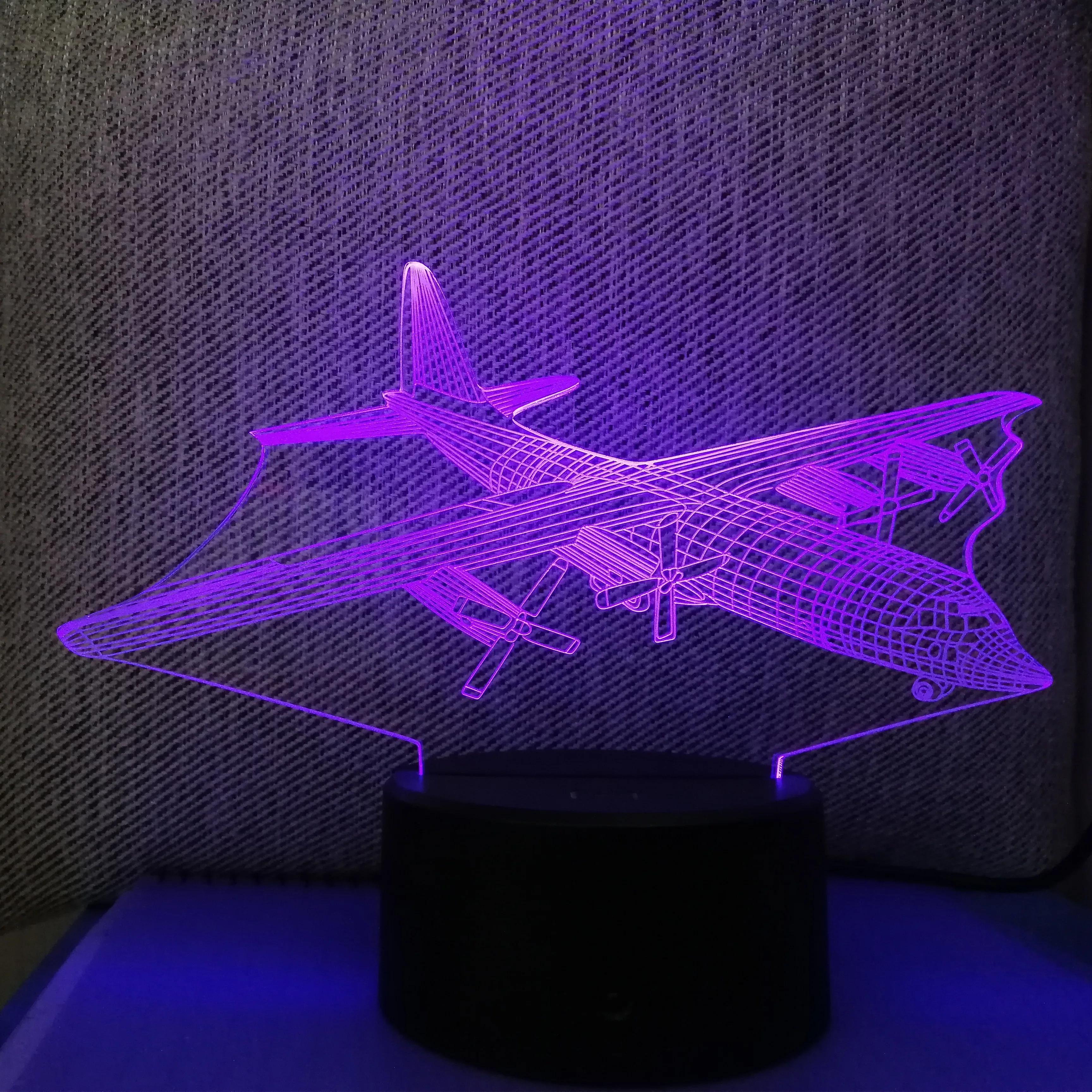 Новый Воздушный самолет 3D Ночник LED дистанционный сенсорный боец настольная