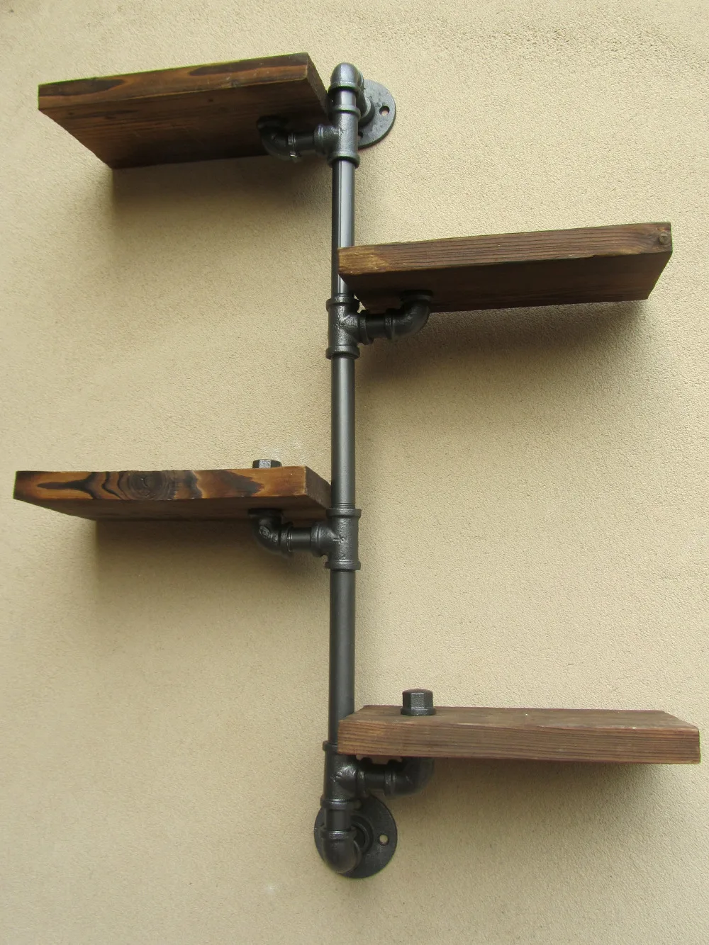 Промышленная сельская городская железная полка для труб 4 уровня деревянная