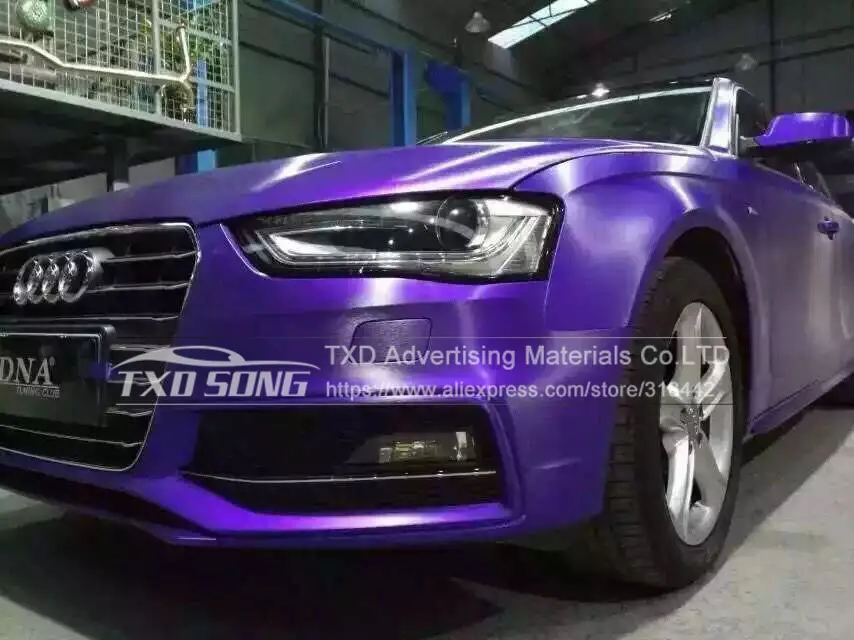 Фиолетовая металлическая матовая хромированная алюминиевая виниловая пленка