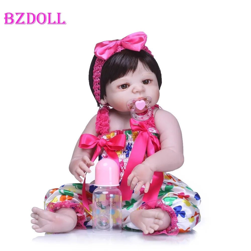 BZDOLL Lifelike Newborn Doll Full Silicone Vinyl Body Reborn Dolls Baby Princess Brinquedos Best Birthday Gifts for Girl | Игрушки и