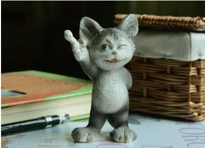 hello cat Оригинальная сельская ферма животные 11 комплектов милый мультяшный питомец коробка кошки Спящая ловушка крыса фигура микро-пейзаж Настольный подарок - Цвет: hello cat