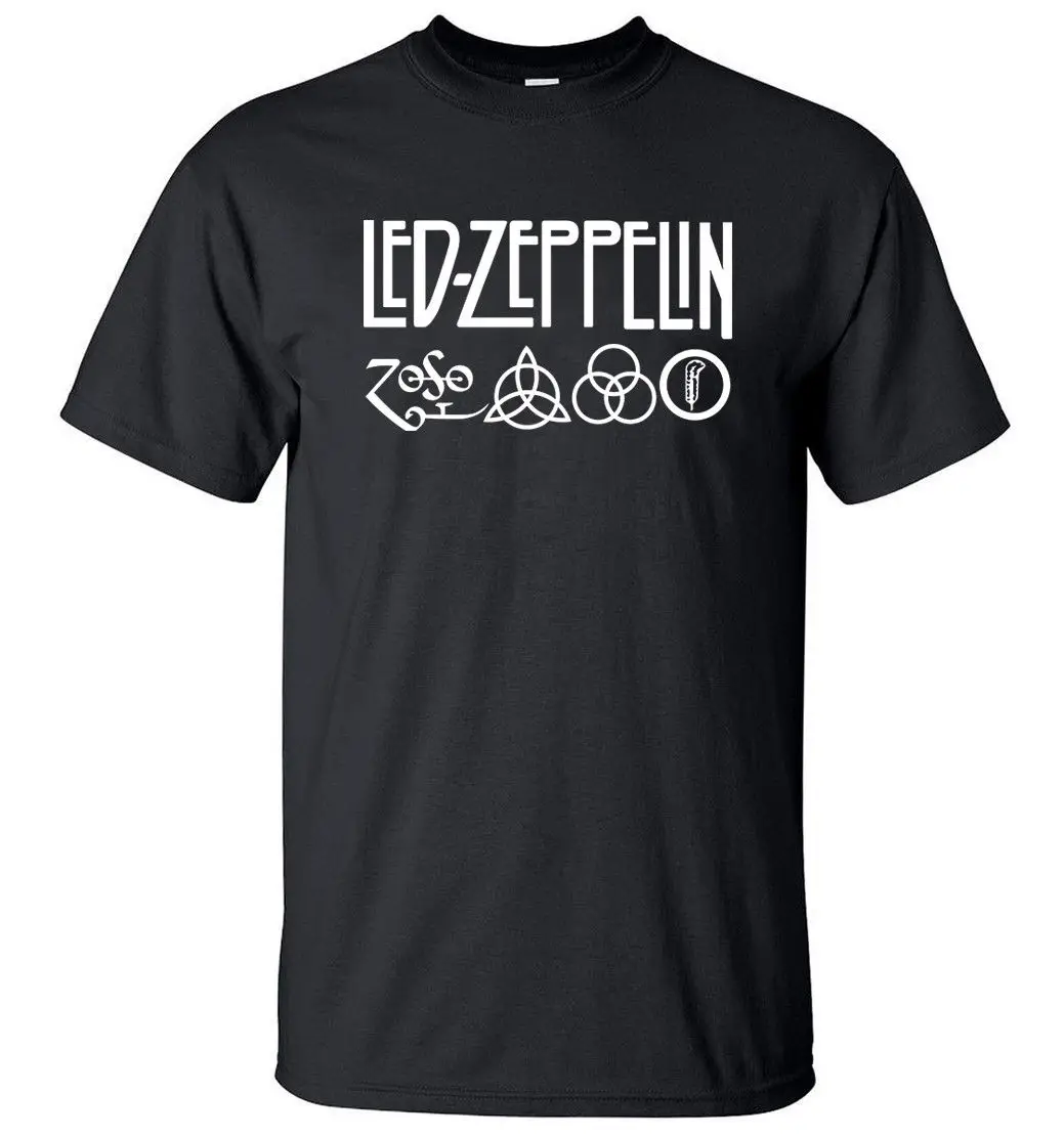 Led Zeppelin Rock Band футболка мужские короткий рукав футболки с круглым вырезом | Мужская
