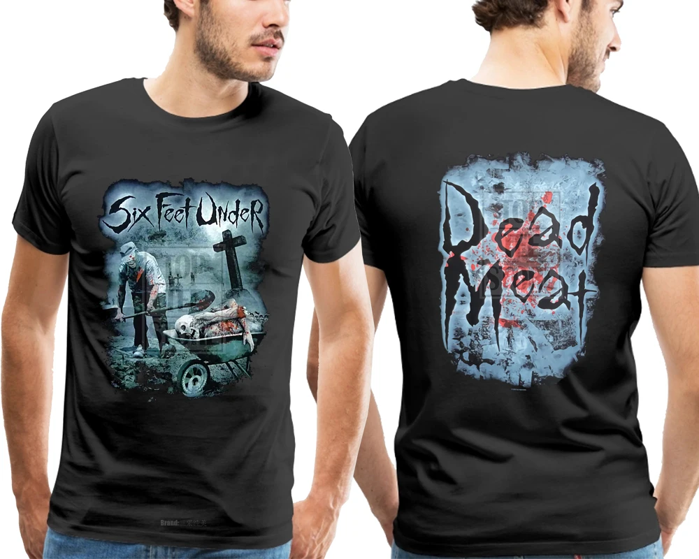 Фото Шесть футов под мертвой мясом рубашка S M L Xl Футболка Официальный Death Metal футболка Шесть футов под мертвой мясом рубашка S M L Xl Футболка Официальный Death Metal футболка