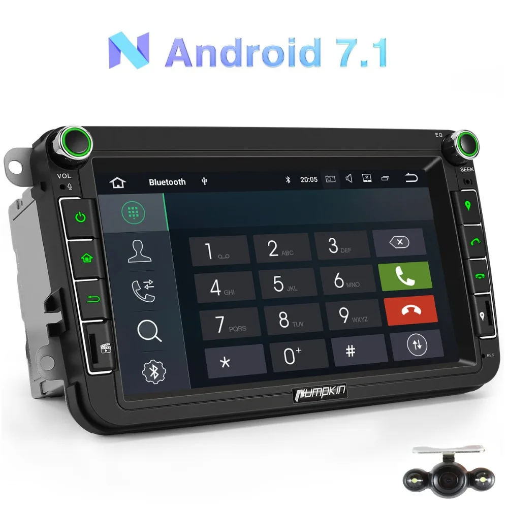 Тыква 2 Din 8'ɺndroid 7 1 Автомобильный мультимедийный плеер без DVD GPS навигация для