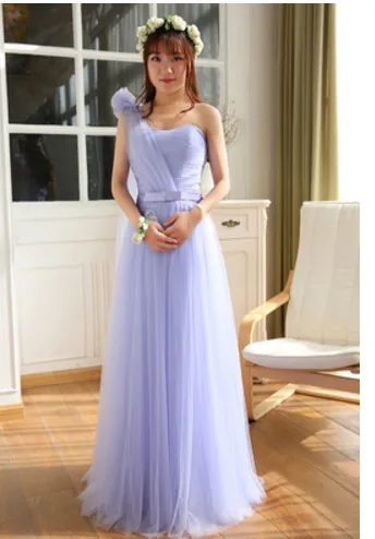 Vestido de festa Новое светло-зеленое платье подружки невесты длинное Сексуальное Милое элегантное Тюлевое вечернее платье для выпускного вечера свадебные вечерние платья - Цвет: lavender b