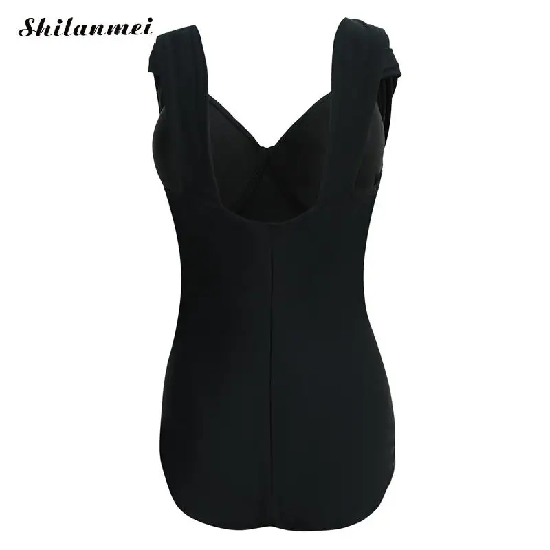 New Arrival one piece swimsuit plus size women Sexy underwire bathing suits Solid Ruffles Women's swimwear large 5XL | Спорт и