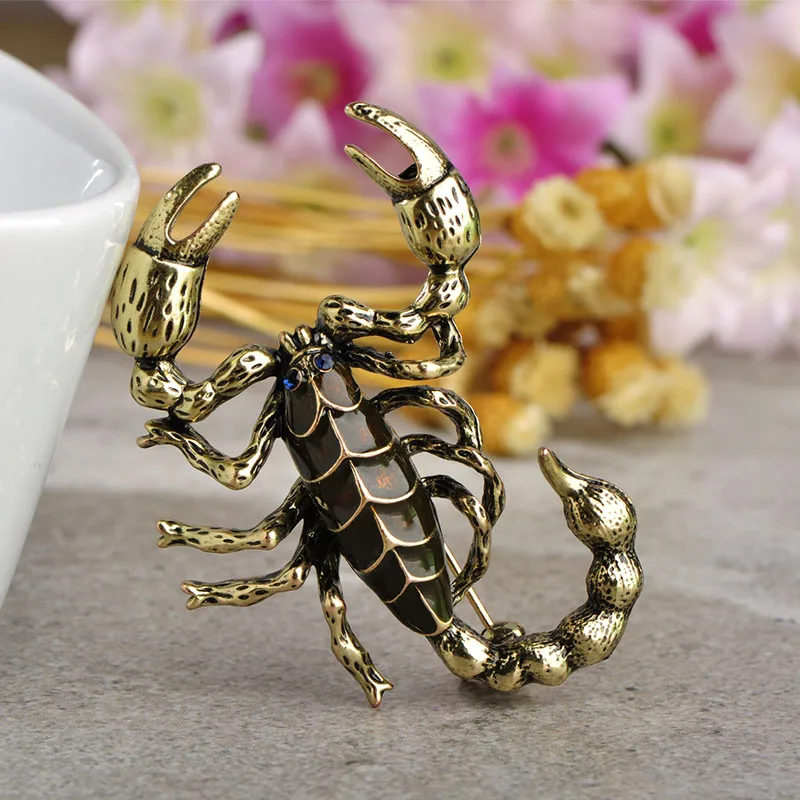 Преувеличены ювелирных изделий скорпион броши для мужчин и женщин эмаль