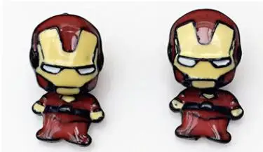 2 Мультфильм marvel герой комиксов marvel для косплея Железного человека серьги Бэтмен мини милые серьги-гвоздики с животными мужские серьги дети bijoux - Окраска металла: 2