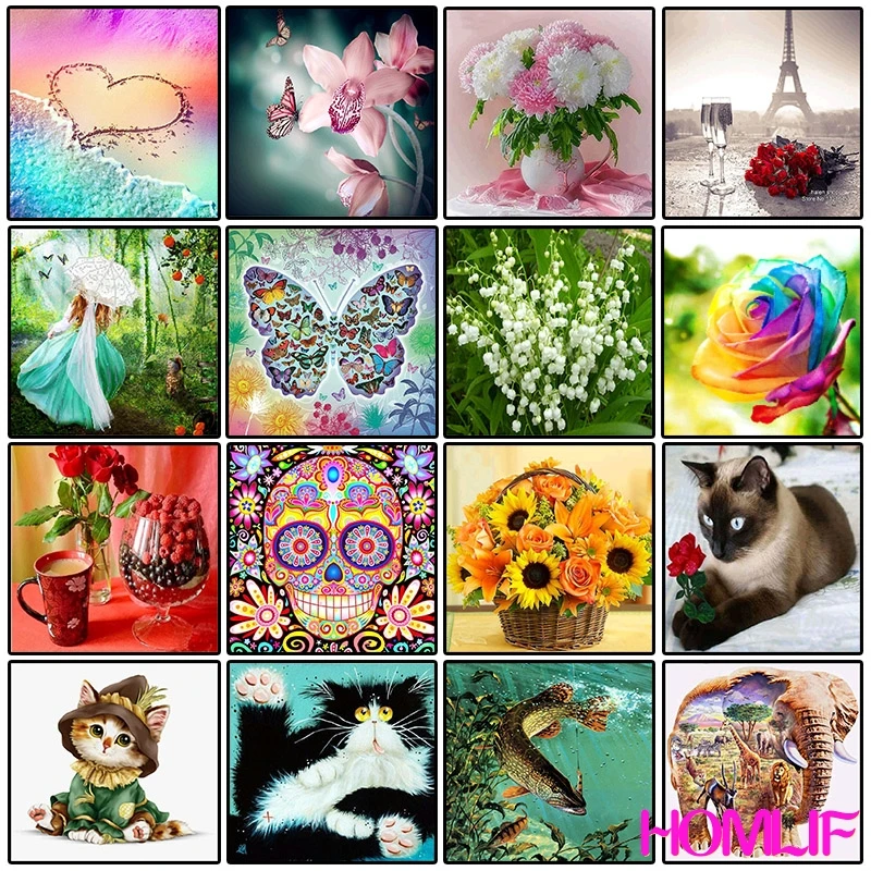 diamond embroidery Flower Animal Cat painting cross stitch mosaic rhinestones pictures | Дом и сад