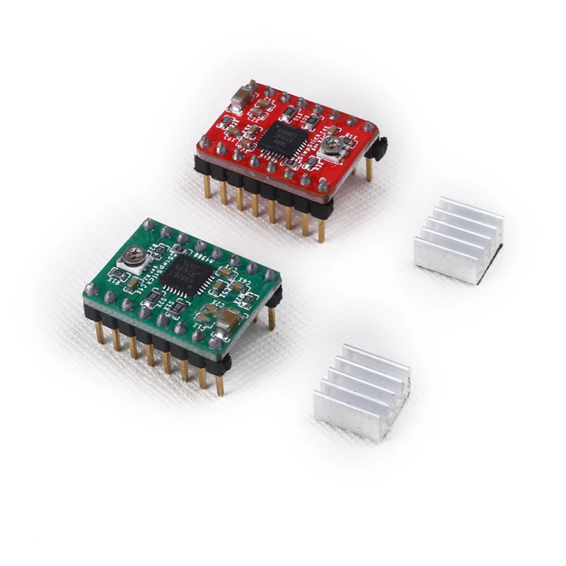 Шаговый Драйвер A4988 StepStick + радиатор для 3D принтера Reprap Pololu красный драйвер