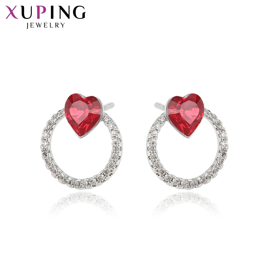 Xuping Новые Симпатичные серьги гвоздики в форме сердца кристаллы от Swarovski