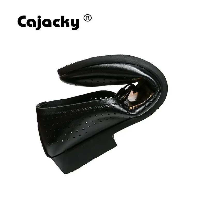 Cajacky Men loafers Luxury Brand Black White Tassel Loafers Summer Breathable Dress Shoes Hollow Out Wedding Party Smoking | Обувь