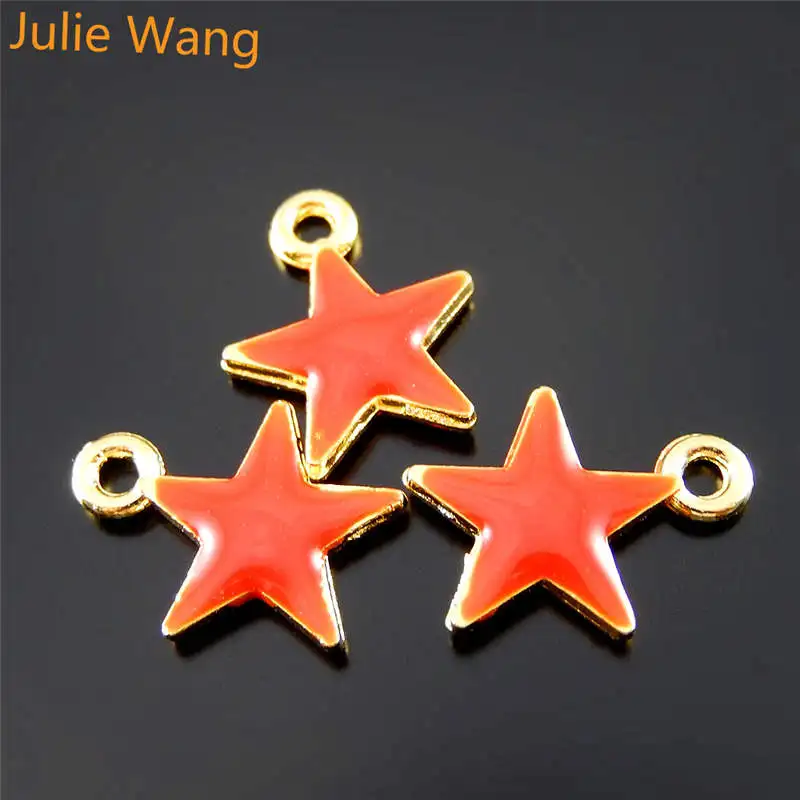 Подвесная эмалированная подвеска Julia Wang 10 шт. красная синяя маленькая с пятью