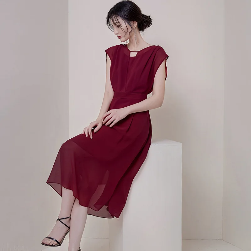 Женское шифоновое платье с драпировкой качели однотонное официальное вечернее