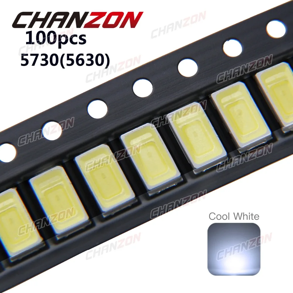 Светодиодный SMD 5730 5630 чип холодный/холодный белый 0 5 Вт 10000 к 50 55 лм светодиодный