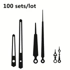 Оптовая продажа, 100 комплектов, высокое качество, часы, кварцевые часы, стрелка, сделай сам, ремонт, черная металлическая игла, настенные часы, ручные аксессуары, замена