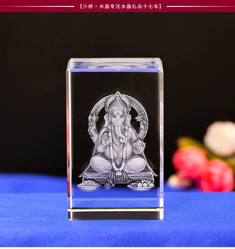 

BEST festival gift # Efficacious HOME family Asia Talisman Thailand India Japan 3D Ganesha GANESH God BUDDHA Crystal statue