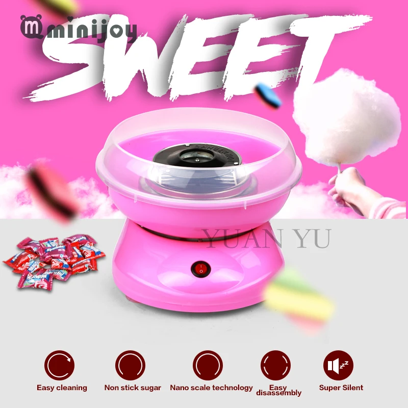 2017 Cotton Candy Maker Machine Electric DIY Sweet mini portable cotton suager for children girl boy gift children's day | Бытовая