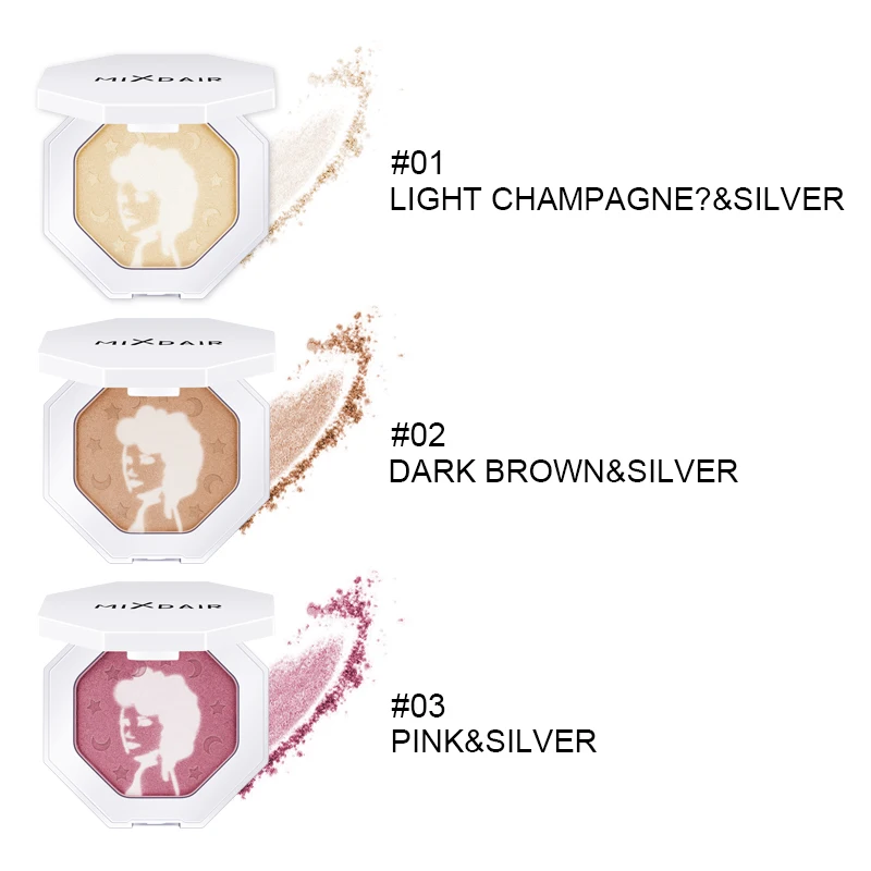 MIXDAIR Shimmer Make Up хайлайтер пудра палитра Набор свечения 2 вида цветов в 1 контур лица