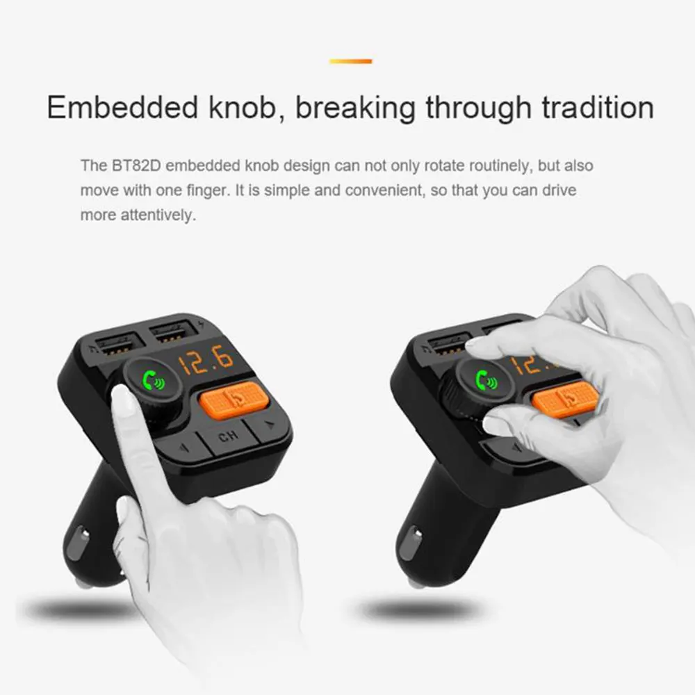 Vehemo двойной USB fm-передатчик Громкая связь Bluetooth бас MP3 гарнитура Электроника 2.4A+ 1A портативный плеер аудио Смарт Alpine