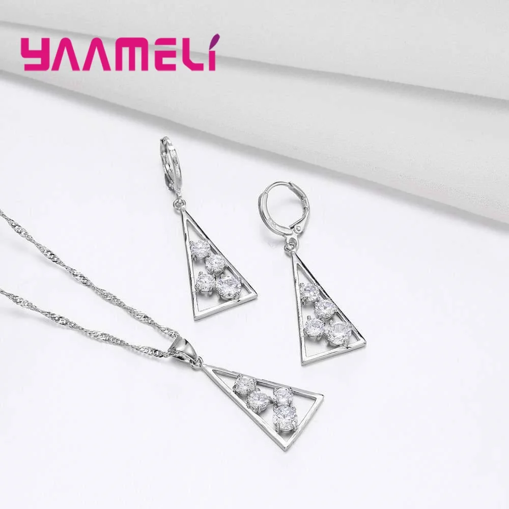 Женский ювелирный комплект из серебра 925 пробы с австрийскими кристаллами|jewelry sets