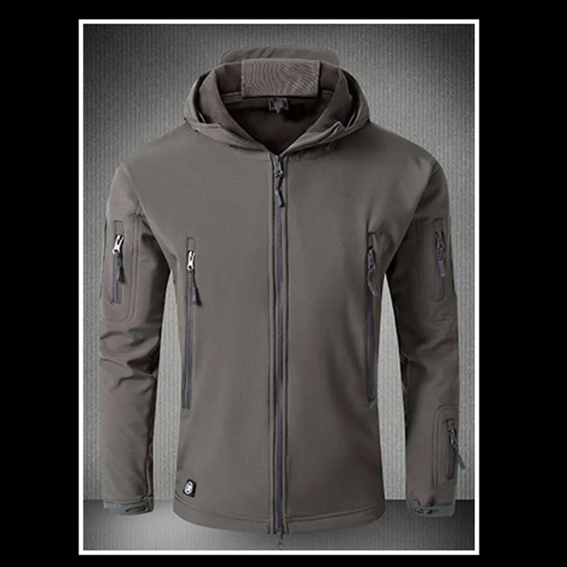 Style 1 Men Waterproof Windproof Military Camouflage Softshell Tactical Jacket Outdoor Sport Hiking Keep Warm Coat Hooded Army Clothing - Цвет: Style 1