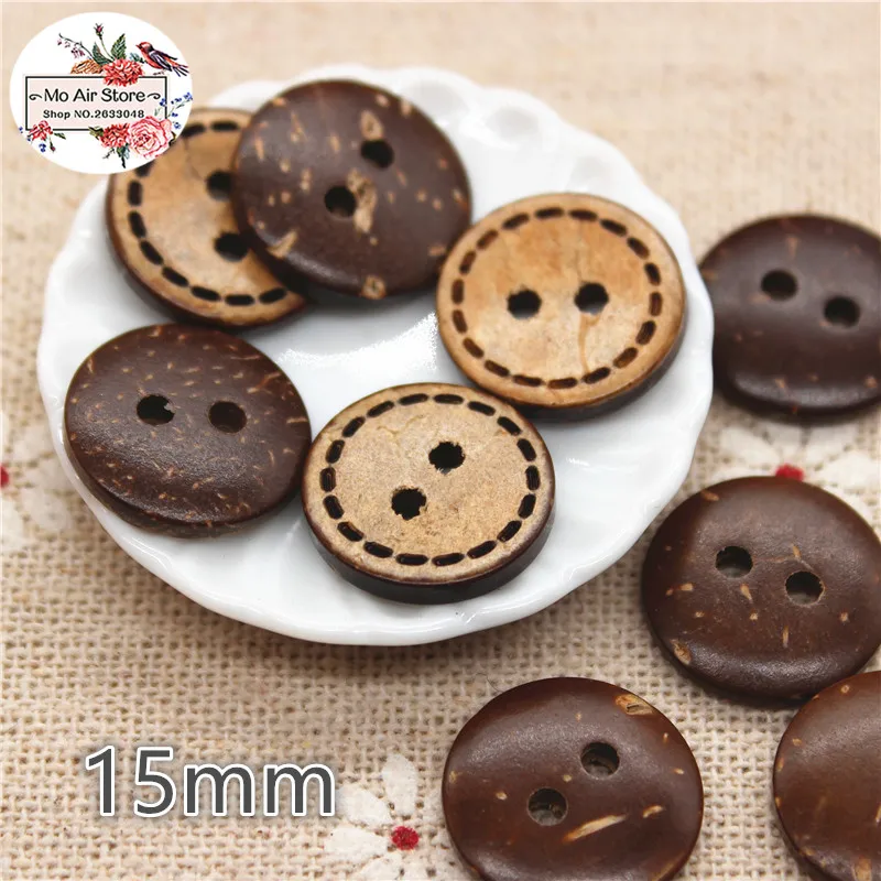 50 шт. кокосовые круглые пуговицы 15 мм|button craft|button naturalround buttons |