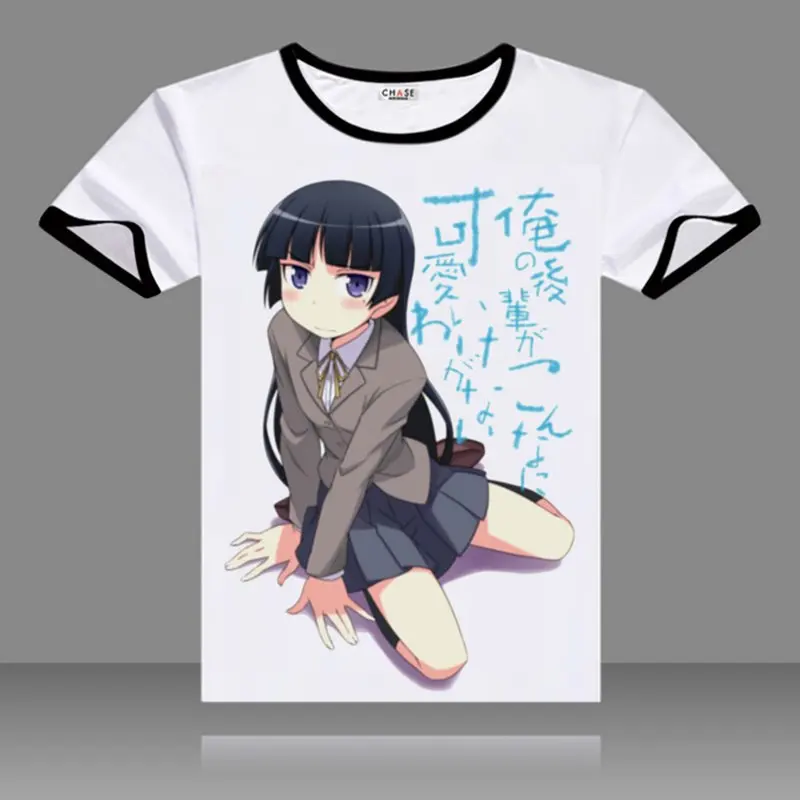 Ore no imouto konna ni kawaii wake ga nai Косака кирино футболки черные топы с короткими рукавами и