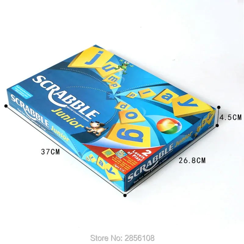 2 уровня игры Junior SCRABBLE забавная игра-головоломка, развивающие игрушки, вечерние инструкции для игры в кроссворд с 3 языками